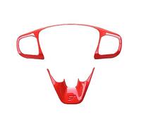 Szwaldaper Car Interior Steering Wheel Cover Trims Stickers Accessories Car-Styling, For Ford, For Focus 2019 2020 MK4 ABS Steering Wheel Sticker(Red)