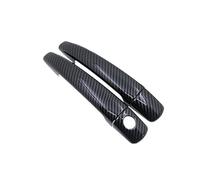 Szwaldaper Carbon Fiber Car Door Handle Cover Trim, for Peugeot, 208 A9 MK1 2012-2018 Styling Stickers Exterior Door Handle Cover(Black 2handle 1keyhole)