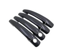 Szwaldaper Carbon Fiber Car Door Handle Cover Trim, for Peugeot, for Partner, 2009~2018 Auto Styling Cap Stickers Exterior Door Handle Cover(Carbon 4handle 2keyhole)