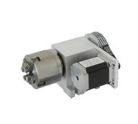 Szwaldaper Center Height 65mm 4 Axis Tailstock 4th a Axis Rotary Axis 3/4 Jaw 80mm 100mm Chuck Cnc Indexing Head Nema 23 57 Stepper Motor high torque spindle motor(4 Jaws 80mm Chuck)