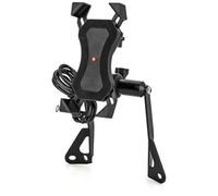 Szwaldaper Detachable Phone Holder, for MOTO, for GUZZI V85 TT V85TT 2019-2020 Motorcycle Windshield Stand Holder Phone Mobile Phone GPS Navigation Plate Bracket Motorcycle Phone Mount(BLACK USB charg