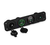 Szwaldaper For 12V Marine Switch Panel Voltmeter 5v Boat Marine Auto Car Dual USB Car Socket Charger Lighter Plug Red Marine Switch Panel(Green)