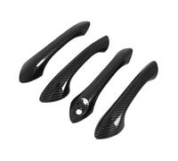 Szwaldaper for Chevrolet, Onix II Turbo 2019-2023 Carbon Fiber Door Handle Cover Trim Car Styling Stickers Tuning Exterior Door Handle Cover(4handle 1keyhole)