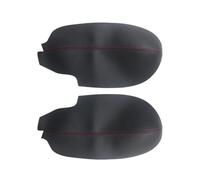 Szwaldaper For, for Acura, for TSX 2009 2010 2011 2012 2013 2014 Car Styling Interior 2pcs Front Door Armrest Panel Microfiber Leather Cover Car Interior Door Panel(Black - red line)