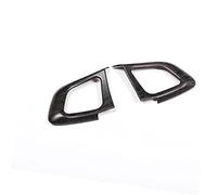 Szwaldaper for Land, for Rover, for Range, for, Evoque 2012-2018, ABS car steering wheel button sticker interior accessories Car Wheel Decoration Decal(BLACK Oak Wood Grain)