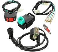 Szwaldaper Ignition Stator, for 110, for 125, for 140cc ATV Pit Bike 5 Pieceset Wiring Loom On-Off Switch Coil Spark Plug Kit Motorbike Ignitions Cdi Spark Plug Kit