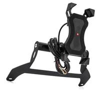 Szwaldaper Motorcycle Phone Mount, for Adv 150, for Adv150 2019 2020 Navigation Bracket Stand Holder Phone Mobile Phone Gps Plate Bracket Motorcycle Phone Mount(BLACK With USB charging)