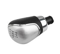 Szwaldaper MT 5/6 Speed Gear Shift Knob for Ford, for Focus, 2 MK2 FL C-MAX 06-11 MK3 MK4, for Galaxy, Lever Gaiter Boot Leather Cover Gear Shift Knob(6 Speed Silver Knob)