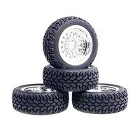 Szwaldaper Plating ABS Wheel Rally Tires Offset 6mm, for HSP, 1:10 On-Road Rally Car RC 2084-8019 Rc Car Tyres(Black)
