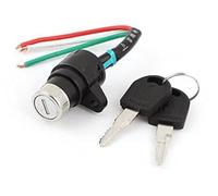 Szwaldaper Sourcing map 3 Wires Scooter Electric Bikes Ignition Switch Lock with 2 Keys Ignition Barrel Replacement Scooter Anti-Theft Lock