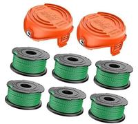 Szwaldaper String Trimmer Spool Line, for Black and Decker, 2mm 20 Feet Autofeed Replacement Spools, for GL8033 GL9035 Grass Strimmer Trimmer Cap, for 90583594 (6 Spool + 2 Cap) Trimmer Spool Line