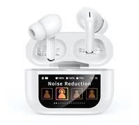 Szwdo Bluetooth Earbuds,Wireless Earphones with Smart Touchscreen Case,ENC Noise Cancelling Mic,Big Bass Stereo Sound,48 Hours Playtime,Lightweight in-Ear Earphone,IPX7, AI for iPhone,Android,White