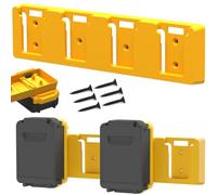 SZWJT-LV Battery Holder Compatible with DeWalt 20V, 4 Slot Battery Holder for Garage Tools, Dewallt 20V Tools, Wall Mount (Yellow, 1PC)