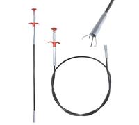 SZWLJ 2PCS 22.5/77inch Drain Unblocker Tools, Flexible Grabber Claw Pick Up Reacher Tool, Reusable Drain Snake Tool Set for Kitchen Sink, Bathroom Tub, Toilet, Sewer