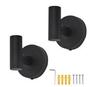 SZWLJ 2PCS Black Bathroom Towel Hook, 304 Stainless Steel Wall Hooks & Door Hooks, Heavy Duty 10kg Capacity, Screw in Metal Coat Hooks for Doors, Walls, Kitchen, Bathroom, Cupboards, Office