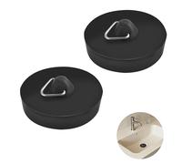 SZWLJ 2PCS Black Universal Sink Plug - 1.85in Rubber Bath Plug, Prevents Water Loss Odors, Ideal Bath Plug Replacement for Bathrooms & Kitchens.