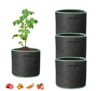 SZWLJ 3 Pack 12 Gallon Black Large Potato Grow Bags with Extended Handle for Greenhouse & Outdoor Plants Tomato, Shrubs, Strawberry, Potato, Flowers, Carrot, Vegetables