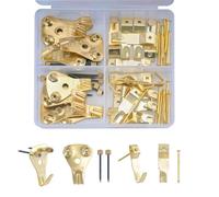 SZWLJ 56PCS Picture Hooks Set, Includes 30 & 50 lbs Frame Hooks and Nails - Picture Hanging Kit for Hardwall Hanging of Clocks, Photos, Bags, Canvas Paintings.