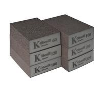 SZWLJ 6PCS(6 Grits 60/100/120/150/180/220) Sanding Blocks - Wet/Dry Sponges Sandpaper, Reusable & Non-Clogging Hand Sanding Tool for DIY Wood Metal Wall Polishing