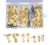 SZWLJ 72PCS Picture Hooks Set, Includes 20,30 & 50 lbs Frame Hooks and Nails - Picture Hanging Kit for Hardwall Hanging of Clocks, Photos, Bags, Canvas Paintings.