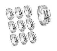 SZWLJ Assorted Jubilee Clips Set - 10 Piece 16-25mm Hose Clips & Pipe Clips | Adjustable Worm Drive Tube Joining Clip, 304 Stainless Steel Clamps for Garden, Pool, Washing Machine, and More