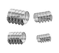 SZWLJ Assorted Jubilee Clips Set - 20 Piece 6-51mm Hose & Pipe Clips | 4 Sizes, Adjustable Worm Drive Tube Joining Clamps, 304 Stainless Steel for Garden, Pool, Washing Machine & More