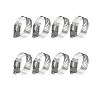 SZWLJ Assorted Jubilee Clips Set - 8 Piece 21-38mm Hose & Pipe Clamps | Adjustable Worm Drive Tube Joining Clip, 304 Stainless Steel Clamps for Garden, Pool, Washing Machine, and More