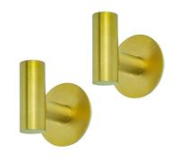 SZWLJ Self Adhesive Towel Hook Golden 2PCS 304 Stainless Steel No Drill