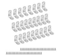 SZWLJ Stainless Steel Angle Brackets - 26pcs 20x20mm L Bracket for Wood | With 52 Screws, Corner Brackets for Furniture & Shelves - Strong & Durable L Shaped Bracket for Window, Chair & Table