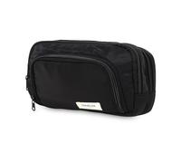 SZWLJ Three-Tier Black Large Pencil Cases for Girls, Pencil Cases Boys | Simple Durable Cute Pencil Case, Multifunctional Pencil Bag, 4 Clam Clip Dispensers