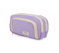 SZWLJ Three-Tier Purple Large Pencil Cases for Girls, Pencil Cases Boys | Simple Durable Cute Pencil Case, Multifunctional Pencil Bag, 4 Clam Clip Dispensers