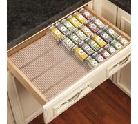 SZWQILIN Spice Drawer Organizer, Spice Rack Drawer for Kitchen, 4 Tiers Expandable Adjustable Splittable Spice Organizer Tray Insert,Expandable From 13" to 26" (8 Pcs Clear)