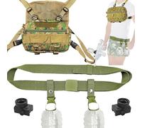 SZWRSKJ Gel Balls Splatgun Accessories,SplatterBalls Gun Attachment Include 2Pcs* Bottle Hopper, 1Pc* Tactical Vest, 1Pc* Tactical Belt, 2Pcs* Quick-Release Lanyards, 2Pcs* Adapters(Camouflage)
