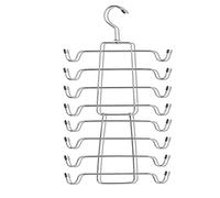 Szxc 2 Pack Foldable Tank Top Closet Organizer Hangers - Keep Things Shaped - for Bras, Cami, Bathing Suits, Belts, Ties, Strappy Dress, Pajamas & More - Chrome with Black Vinyl - 360 Degree Rotated