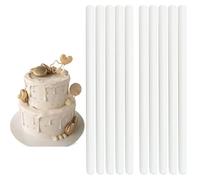 SZXMDKH 10 Pcs Cake Dowel Rods, 12 Inch Plastic Reusable Cake Support Rod White Cake Stand Sticks for Tiered Cake Construction and Stacking Supporting