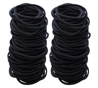 SZXMDKH 100pcs Elastic Hair Bands, Small Elastic Hair Bobbles, 2mm Thin Hair Ties, Soft Hairbands Hair Bands, Ponytail Holders No Metal for Women, Girls, Kids, Men(Black)