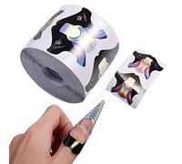 SZXMDKH 100pcs Round Tips Design Hard Short Nail Art ms Sticker Nail ms Extension Guide Self-adhesive Tips Acrylic UV Gel Nail Art, Multi-colored, 7.5 x 6cm