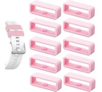 SZXMDKH 10Pcs 20mm Pink Watch Strap Holder Loop, Silicone Watch Band Keeper Retainer Fastener Ring Parts for Smart Watch Band Wristband Replacement
