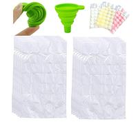 SZXMDKH 10Pcs 240 Ice Cubes Disposable Ice Bag with Juice Funnel Seal Ice Bags Freezing Maker Ice Mould Freezer Bags