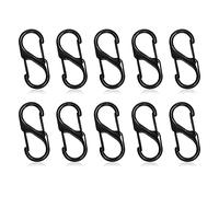 SZXMDKH 10PCS S Carabiner Keyring Clip, Small Dual Spring Opening Keychain Clip, S Ring Locking Carabiner Buckle Double Clip Hook for Outdoor Hiking Fishing Camping