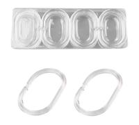 SZXMDKH 12 pack Clear Transparent Strong Plastic Shower Curtain Hook Rings Clips Replacement for Bathroom Pole and rail