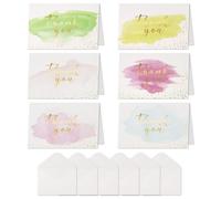SZXMDKH 12 Packs Thank You Cards Watercolor, Thank You Cards Multipack with Envelopes for Wedding, Graduation, Teacher, Family