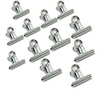 SZXMDKH 12 Pcs of Silver Bulldog Clip Metal Photo Clip Wallet and File Folder, Suitable for Home and Office Supplies (50mm, 63.0mm)