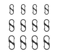 SZXMDKH 12PCS S Carabiner Keyring Clip, 3 Sizes Dual Spring Opening Keychain Clip, S Ring Locking Carabiner Buckle Double Clip Hook for Outdoor Hiking Fishing Camping