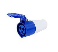 SZXMDKH 16A 240V 3-Pin Weather Proof Industrial Socket, Conform to ICE309-2 Dustproof Replacement Socket with Cover , 1 Pack, Blue