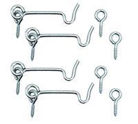 SZXMDKH 2 Inch Cabin Hook, Eye Latch Hook Door Lock Plating Finish for Gate Shutters Window Slide Barn Door 4 Pack Silver