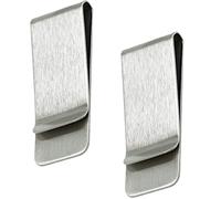 SZXMDKH 2 Pack Stainless Steel Money Clip Silver Slim Cash Wallet Credit Card Holder for Men and Women
