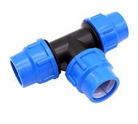 SZXMDKH 20mm Diameter T-Shaped Female MDPE PP tee Water Adaptor, Plastic Pipe Connector for PE/MDPE Pipes, 1 Pack, Black