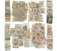 SZXMDKH 240pcs Vintage Postage Stamp Stickers, Aesthetic Botanical Deco Paper Sticker for Scrapbooking, Journaling Supplies, Planners, Kid DIY Art Crafts, Bullet Journal