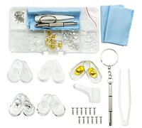 SZXMDKH 25 Pairs Glasses Nose Pads Silicone, Screw-in Nose Pad for Glasses Eyeglass Repair Kit with Screws Tweezer and Cleaning Cloth